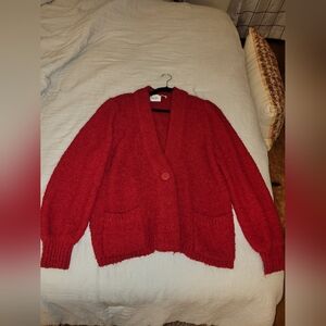 Vintage Elegant Red Women's Cardigan